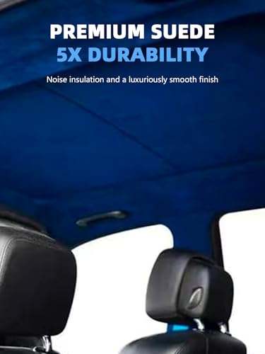 Blue Suede Headliner Fabric - 96" L × 60" W Auto Head Liners, Fabric Tube Packaging with Foam Backing for Cars, Trucks, SUVs, RVs, Boats - Home Repair/DIY Headliner Material - color: Blue, size: 96"L×60"W