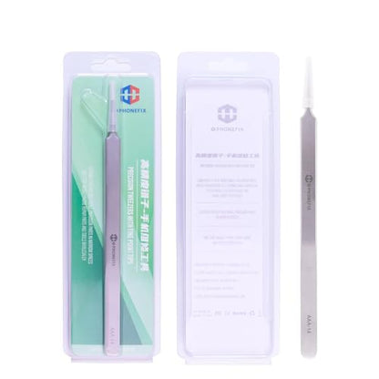 Ultra Fine Tip Tweezers Straight Tip Precision Tweezers Flying Line Super Hard Tweezer Mobile Phone Motherboard Repair Hand Tools for Soldering and IC Chip Micro-repair,Stainless Steel