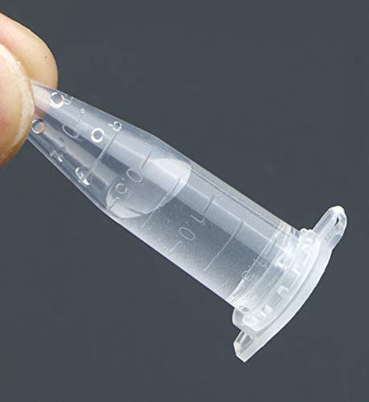 100 Pcs Clear Centrifuge Tubes 1.5ml with Lid & Graduated for Lab
