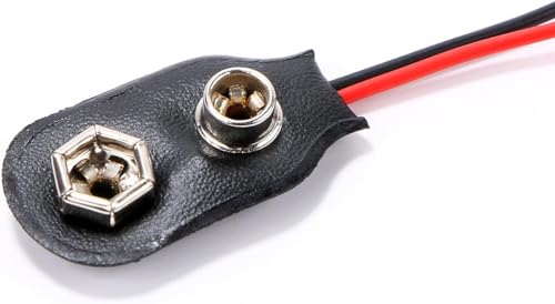 9V Battery Connector 5 Pack, I-Type 9 V Clip-9V Battery Buckle Connector Hard Buckle Plastic Housing and Wires Leads Iength 5.9 inches - size: 5 Pcs I-Type