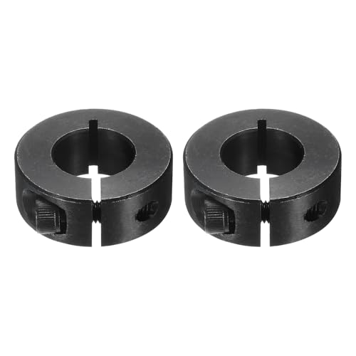 uxcell 2Pcs Single Split Shaft Collar, 20mm Bore One Piece Clamping Collar 40mm OD 15mm Thickness Black Oxide Lock Collar Clamp with Set Screws (1045 Steel) - size: 20mm x 40mm x 15mm