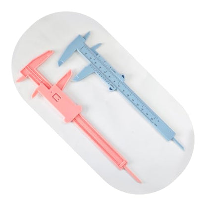 3PCS Pink Blue White Plastic Vernier Caliper Mini Measuring Tool - color: Pink Blue White