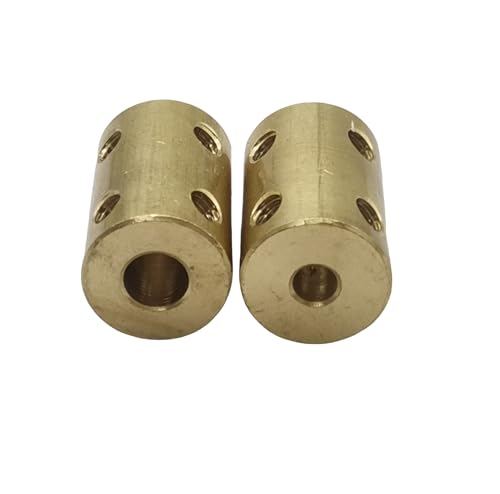 5Pcs 4mm to 6mm Brass Shaft Couplers,Bore Rigid Coupling Set with Screws and Wrench for 3D Printer DIY Encoder Car Model Shaft RC Robot - size: 4mm to 6mm