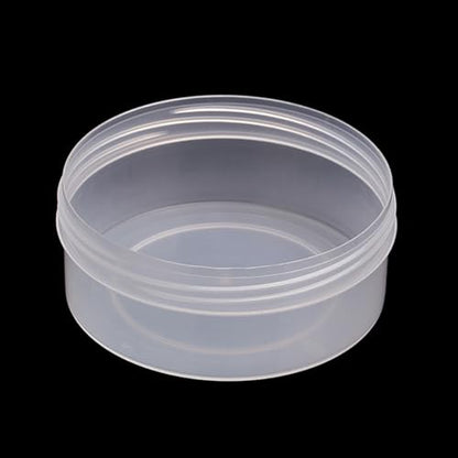 6 Pcs 7.44 oz Clear Plastic Round Storage Jars (3.86 x H1.61 inch) with Lid for Small Items, Like Jewelry, Earrings, Necklace, Rings, Cosmetics, Threads, Beads, Crafts, etc. - size: 220 ml (3.86" x 1.61")