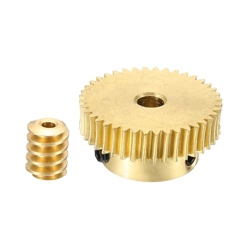 uxcell Worm Gear Set Right Rotation 40T 0.5 Module 1:40 Reduction Rate - size: Gear-4mm, Rod-1.98mm Bore, style: 0.5M-40T