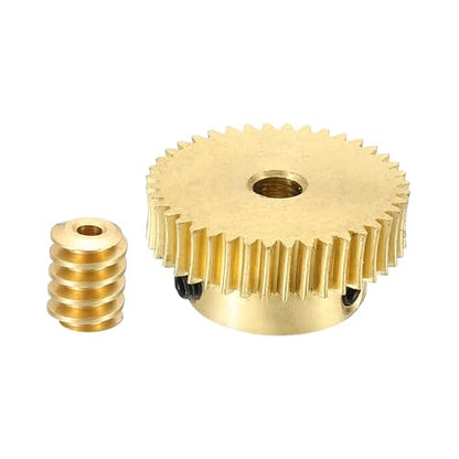 uxcell Worm Gear Set Right Rotation 40T 0.5 Module 1:40 Reduction Rate - size: Gear-4mm, Rod-1.98mm Bore, style: 0.5M-40T