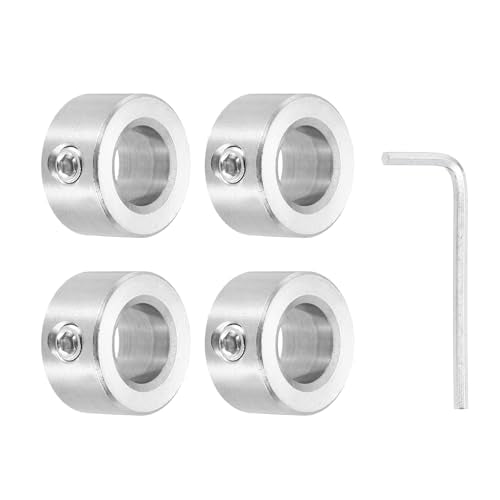 MECCANIXITY 4Pcs Shaft Collars 12mm Bore 1 Screw 22mm OD 12mm Thick - size: 12mm ID 22mm OD 12mm H with 1 Screw