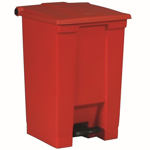 Rubbermaid Commercial Products Legacy Step-On Trash Can/Container, 12-Gallon, Red, Hands-Free Sanitary Use Garbage Can for Medical Waste in Hospitals/Lab/Emergency/Patient Rooms - color: Red, size: 12 gallon