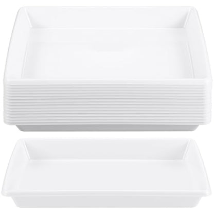 Maitys 15 Pcs Large Activity Plastic Art Trays for Kids Crafts, White - color: White