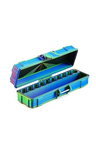 10-Slot 3 ml Vial Case with Extra Storage| Organizer for GLP-1, Peptides, Research - color: RGB Metallic
