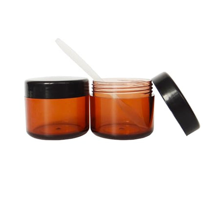 20pcs 20 Gram Jar, BPA Free, 20ml Cosmetic Sample Empty Container - color: 20pack 20ml Brown w/ Black Lid