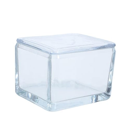 Glass Staining Jar with Lid for Microscope Slides Storage Box High Transparency Glass Material Holds to 20 Slides and Laboratory Experiments