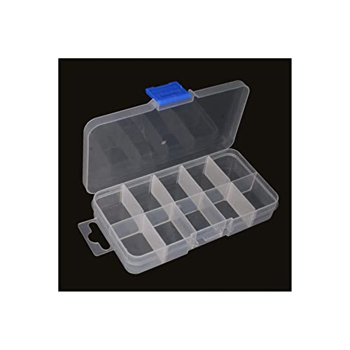2 Pcs Tool Box Tool Organizer, Plastic Storage Case with 10 Removable Grids