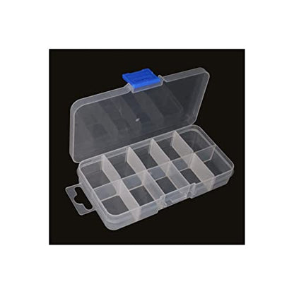 2 Pcs Tool Box Tool Organizer, Plastic Storage Case with 10 Removable Grids