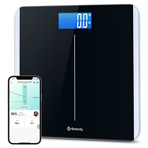 Etekcity Smart Digital Bathroom Scale for Body Weight and BMI, Black - color: Black, size: 11.0 x 11.0 inches