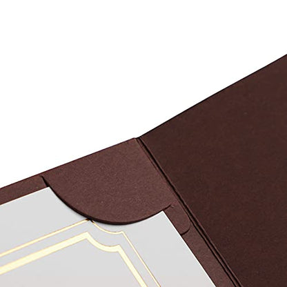 5Pcs Certificate Holders Diploma Covers A4 Letter Size Graduation Certificate Covers Navy Blue Red Diploma Document Holders for Diplomas Awards Certifications Employee Appreciation 8.5 x 11 - color: Brown