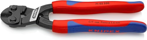 Knipex 71 02 200 Compact Bolt Cutters "CoBolt" 7,87" with soft handle - color: Multi-component Grips, Blue/Red, size: 200 mm, style: straight head