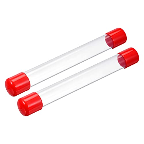 PATIKIL Clear Rigid Tube Round Plastic Tubing 305mm/ 12 ‘’ Length, 32 Set - color: Red,Clear, size: 0.83"x1"