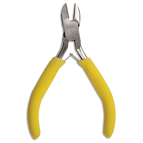 The Beadsmith Color-ID Side Cutter – 5 inches (127mm) – Yellow Comfort Grip Handle – Polished Steel Head and Double-Leaf Spring - Tool for Jewelry Making - size: Side Cutter - 5 Inches