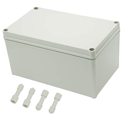 Zulkit Junction Box ABS Plastic Dustproof Waterproof IP67 Junction Boxes Universal Electrical Project Enclosure DIY Electronic Project Box Grey 9.84 x 5.91 x 5.12 inch (250 x 150 x 130mm) - size: 9.84" x 5.91" x 5.12"
