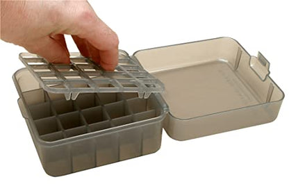 MTM Case-Gard S25D-41 Shotshell Box, 25 Round, Flip Top, Mechanical Hinge, USA Made, Clear Smoke (Pack of 12) - color: Clear Smoke, size: 25 Round (Pack of 12)