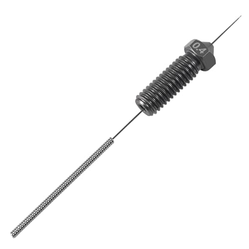 Aokin 3 Pcs 0.4mm 3D Printer Hardened Steel Nozzles for Volcano Nozzle and 3 Pcs 0.35mm Stainless Steel Nozzle Cleaning Needles for Anycubic Vyper, Kobra Max, Kobra Plus, 1.75mm Filament 3D Printer - color: 0.4mm