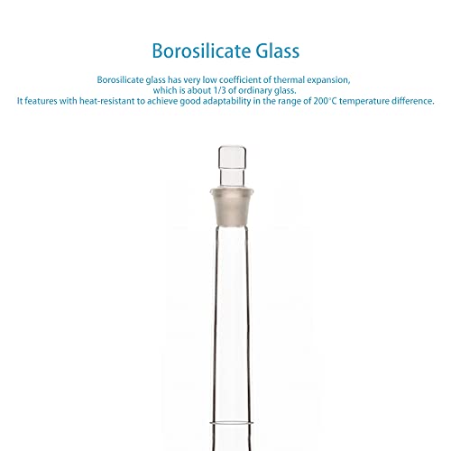 stonylab Glass Volumetric Flask Class A with Glass Stopper, Borosilicate Glass Heavy Wall Volumetric Flask Tolerance ±0.05 ml, 50 ml - size: 50 ml