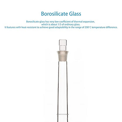 stonylab Glass Volumetric Flask Class A with Glass Stopper, Borosilicate Glass Heavy Wall Volumetric Flask Tolerance ±0.05 ml, 50 ml - size: 50 ml
