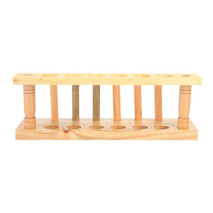 Wooden Test Tube Rack 6/8/10 Hole - Laboratory Tube Holder for Experiments, Durable Wood Stand with Alkali Resistance(6 Hole) - size: 6 Hole