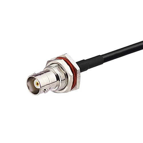 Bingfu BNC Male to Female Bulkhead Mount RG58 Coax Jumper Cable 60cm 2 feet 2-Pack for Wireless Microphone System Receiver Amateur Mobile CB Radio UHF VHF Ham Radio Antenna - size: 60cm / 2 feet - 2 Pack