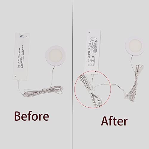 VST 6.56ft Flexible Extendable Cables (6PCS 2Pin White) with 12V JST Connector Male and Female 12V Puck Lights, Led Strip Light, 12V Driver - color: White, size: 12V