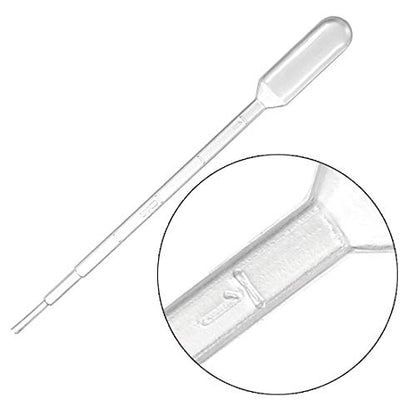 uxcell 50Pcs Plastic Disposable Pipettes 1ml Transfer Pipettes 144mm Length