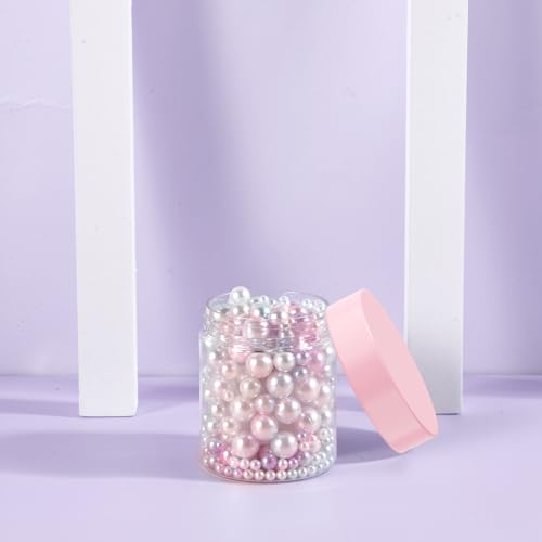 Eternal Moment 36 Pack 3 OZ Plastic Jars Clear Cosmetic Container with Lids - color: Pink Lid, size: 3 Ounce