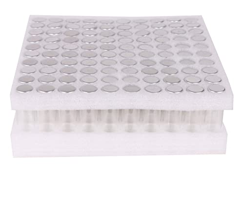 MaxMau Pack of 100, 20ml Small Glass Bottles with Metal Cap Screw Top Lids Tiny Vials Mini Jars Glass Tube for Beads Glitter Seed Samplers Storage