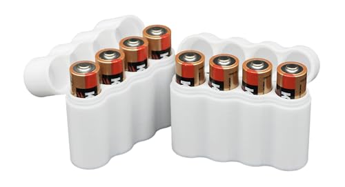 Slimline AA Battery Case, Compact Durable TPU Organizer for Safe Storage & Home Organization – 2-Pack (Holds 4 AA Batteries) - size: Holds 4 Batteries
