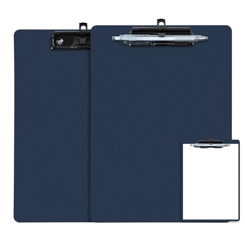 FRETONBA 2 Pack Clipboard with Pen Holder, Blue - style: 2 Pack-Blue