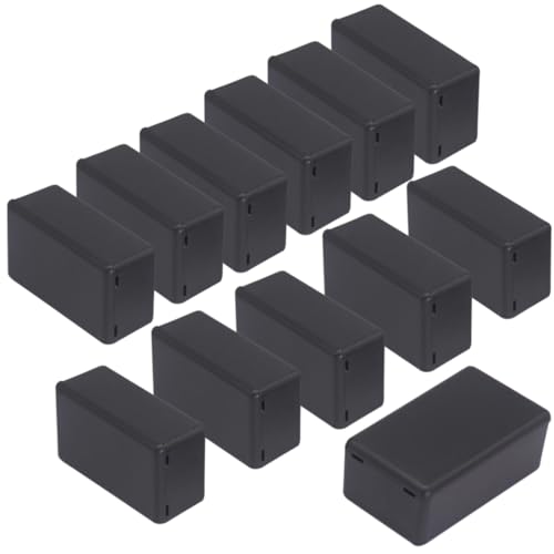 Zulkit 12Pcs Project Boxes ABS Plastic Electrical Project Case Power Junction Box Black 2.40 x 1.41 x 0.98 inch (61 x 36 x 25 mm) - color: 12 PCS, size: 2.40" x 1.41" x 0.98"