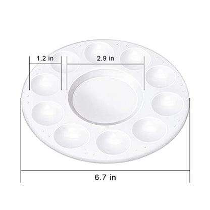 8pcs Paint Tray Palettes, Plastic White Palettes for Kids & Students,Paint Tray for Art Class,Craft DIY or Have a Birthday Painting Party - size: 8pcs