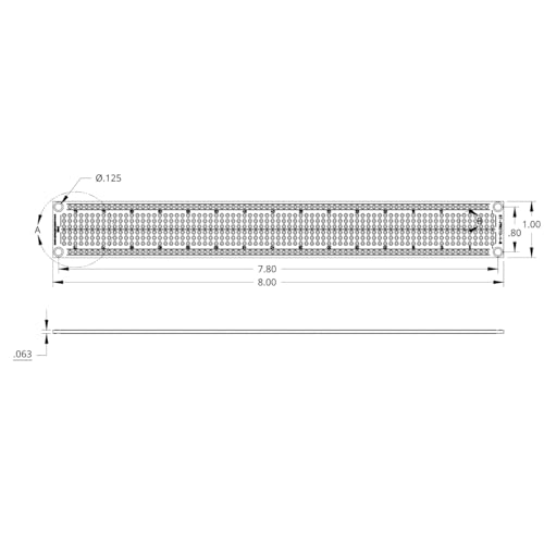 Double Sided ENIG Protoboard, Solderable Breadboard, Electronic Circuit Board for DIY Prototype Circuit, FR4, Plated Through Hole Solder Prototype Board, ST-PROTO-1-8 (1" x 8") - style: 1" x 8"