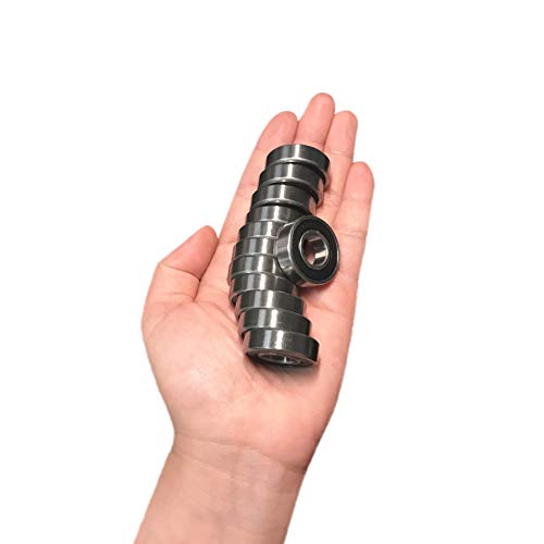 [12 Pack] R8 2RS Ball Bearings Bearing Steel and Double Rubber Sealed Miniature Deep Groove Ball Bearings (1/2"x1-1/8"x5/16") - size: R8, style: R8
