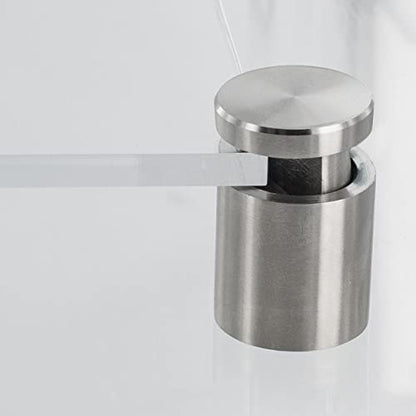 OUTWATER Sign Standoff 1/2" Diameter x 1/2" Barrel Length Brushed Stainless Finish Eco Easy Edge It No Drill Standoff Pack of 4 - size: 4 Piece Pack