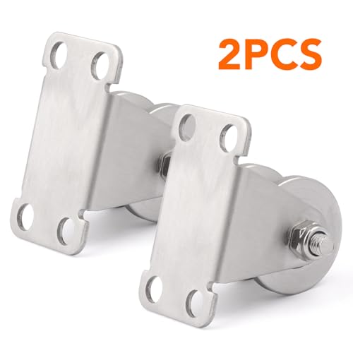 2PCS Groove Wheel Pulley, 304 Stainless Steel Pulley Block, Wall Mount Cable Pulley Wheel Duplex Bearings, Screws for DIY Gym Equipment Sliding Gate, Loading 400 lbs (32mm) - size: 32mm 2PCS