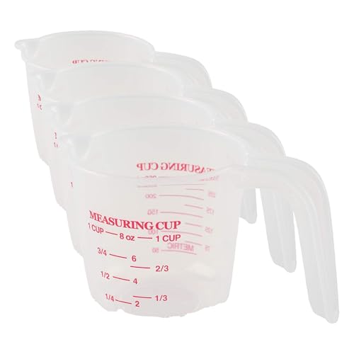 Norpro 1 Plastic Measuring Cup, Multicolored (Pack of 4) - size: 1 cup (Pack of 4)
