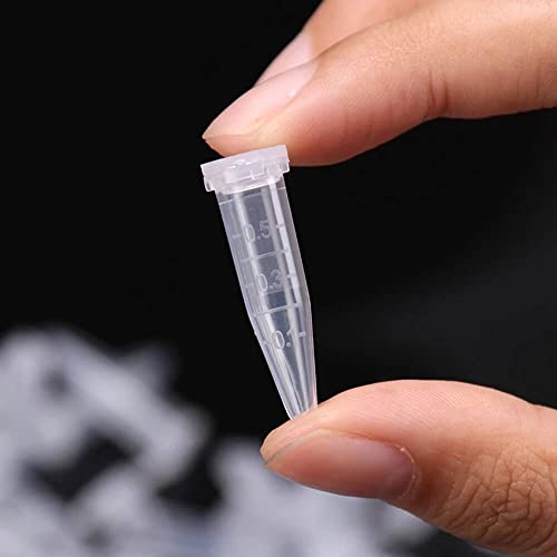0.5ml Microcentrifuge Tubes 1000pcs, EO Sterilized Plastic Small Vials with Caps for Sample Storage Without Leakage(1000) (Pack of 3) - size: Sterile 0.5ml 1000pcs (Pack of 3)