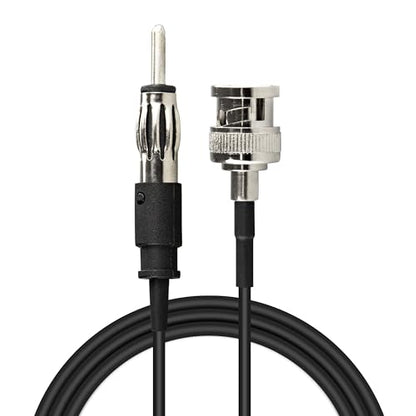 BNC Male to AM/FM Male Pigtail RG174 Cable 12 inches BNC to DIN AM/FM Male Plug Coax Cable Jumper Wire, RF Coaxial Extension Cord for Car Radio, Scanner, Antenna, SDR Receiver - size: BNC Male to AM/FM Male
