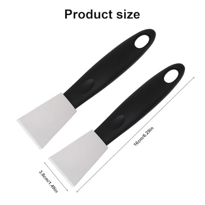 2pcs 3D Printer Scraper Set, Stainless Steel Straight Head Print Scraper with Non-Slip Plastic Grip Professional Metal 3D Printer Bed Accessories Spatula Tool for Model Removal