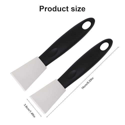 2pcs 3D Printer Scraper Set, Stainless Steel Straight Head Print Scraper with Non-Slip Plastic Grip Professional Metal 3D Printer Bed Accessories Spatula Tool for Model Removal