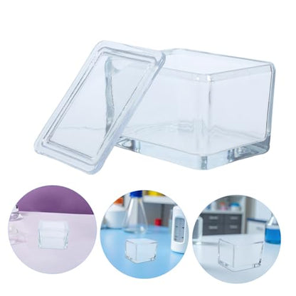 Glass Staining Jar with Lid for Microscope Slides Storage Box High Transparency Glass Material Holds to 20 Slides and Laboratory Experiments