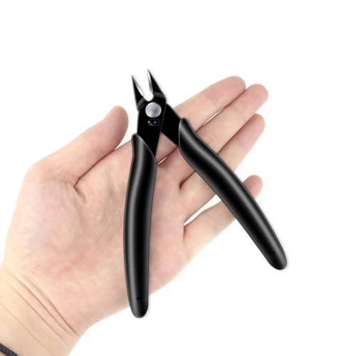 Precision Wire Cutters Flush Cut Pliers Side Cutter Diagonal Small Wire Snips for Jewelry Making Electronics Micro Ultra Sharp (Black)