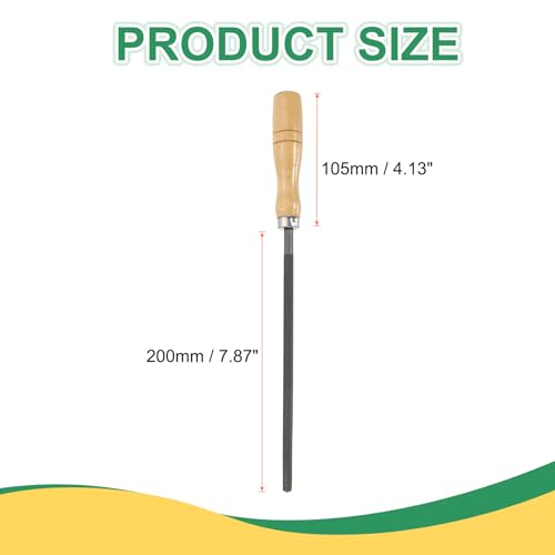 HARFINGTON 8" Round Coarse Cut File Double Cut Teeth Coarse Metal File High Carbon Steel T12 with Wood Handle for Metal Wood Finishing Roughing, Grey/Yellow - size: 8", style: Coarse Cut
